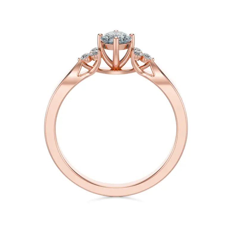 Pierścionek z różowego złota z diamentami AJPZ_098